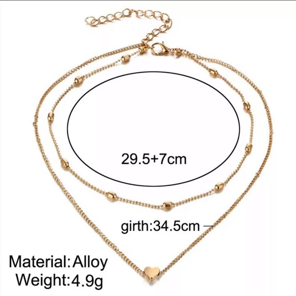 3/$30 💛 Double Heart Choker Necklace - Picture 3 of 3